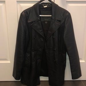 Danier black leather coat